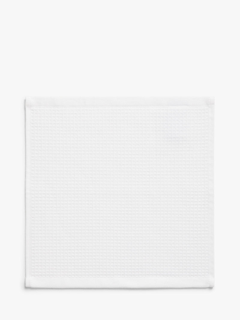 John Lewis white waffle face cloths pack of three, UK version
