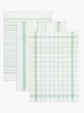 John Lewis Stripe & Check Tea Towels Pack of 3