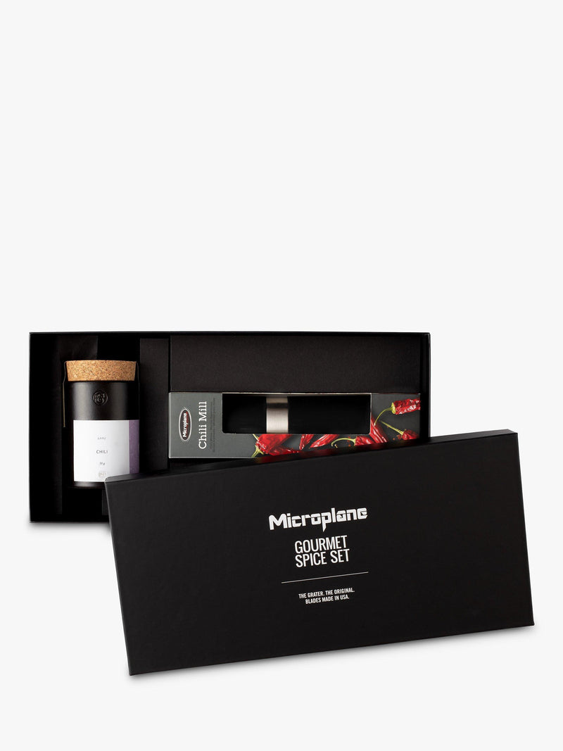 Microplane Gourmet Chilli Mill Gift Set, Black