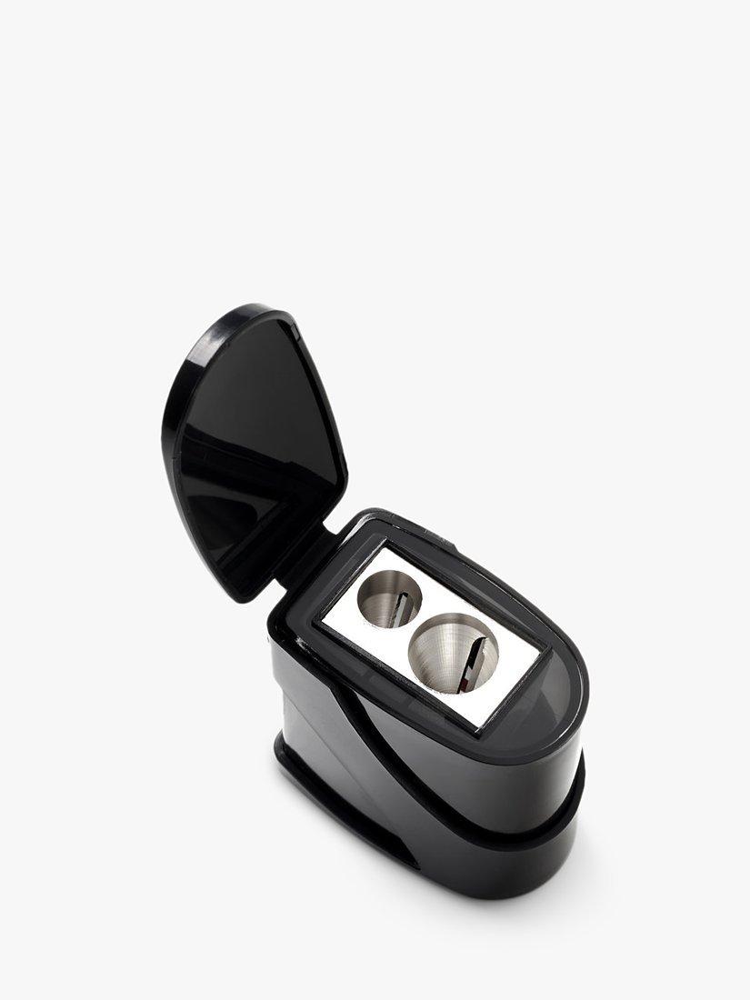 Derwent twin hole pencil sharpener, recyclable plastic and stainless steel - British product