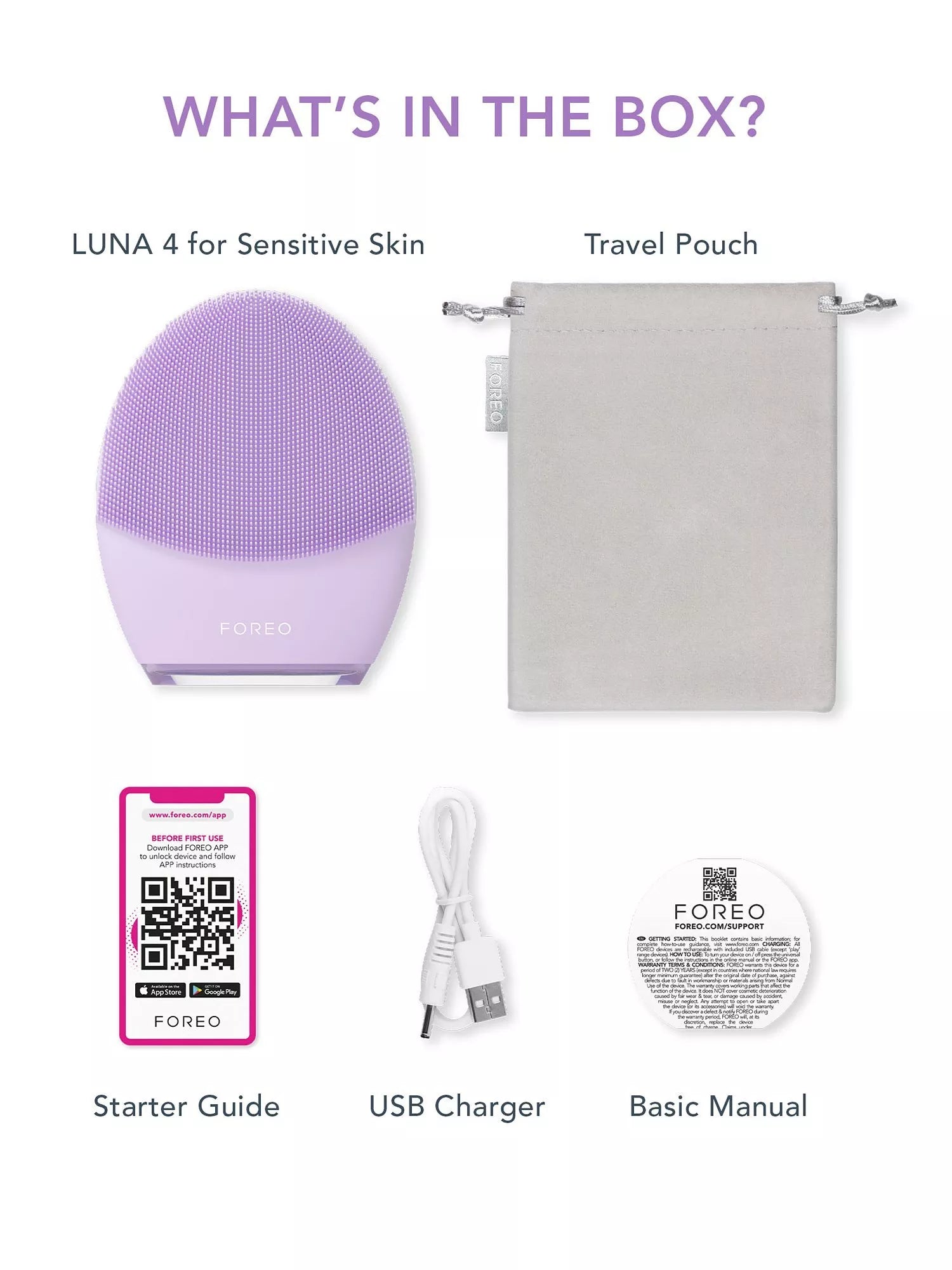 FOREO Luna 4 Facial Cleansing Device Sensitive Skin - British product