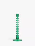 John Lewis Grassmere Glass Candle Holder, Green