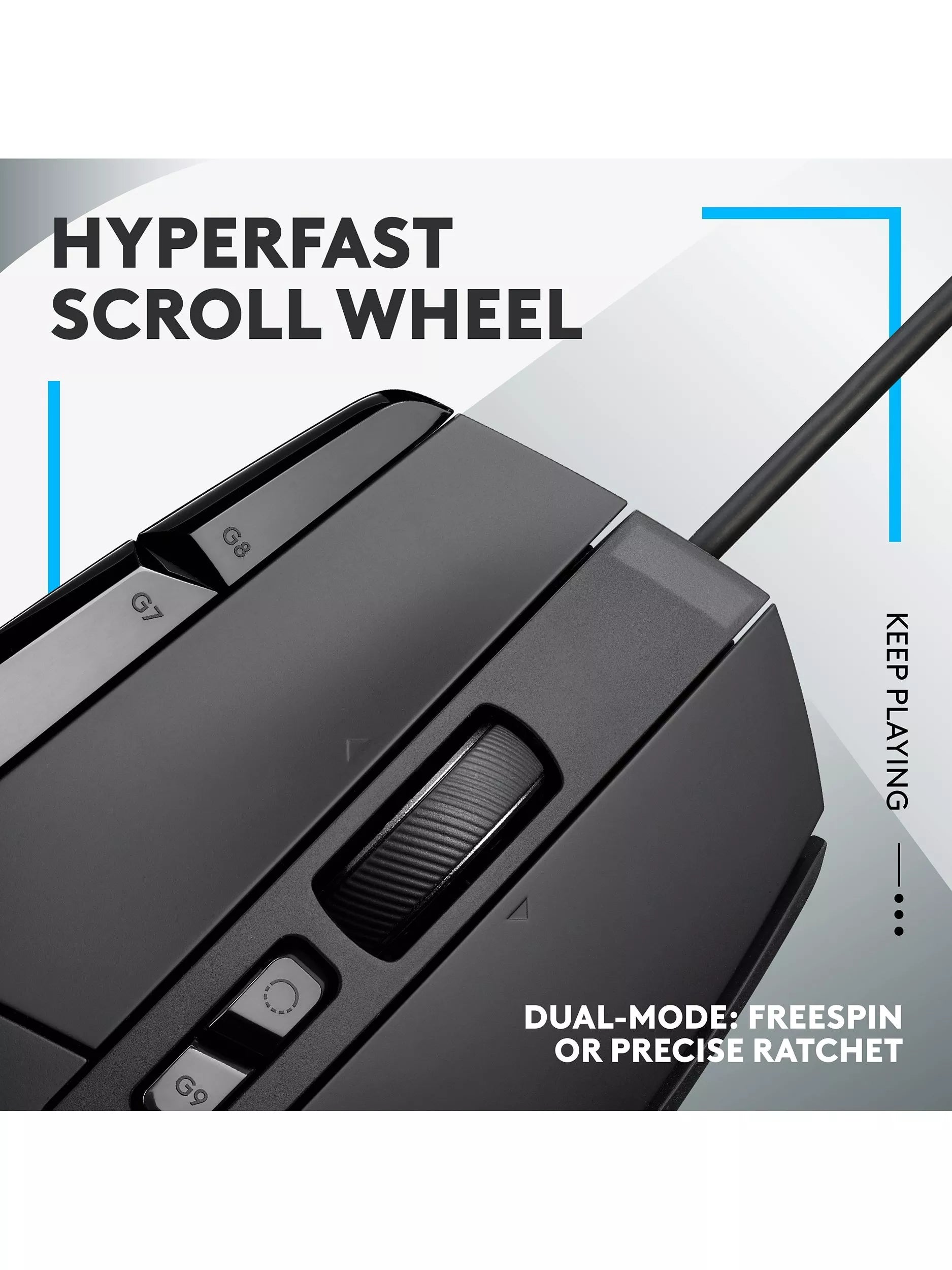 Logitech G502 X wired ergonomic gaming mouse - British product