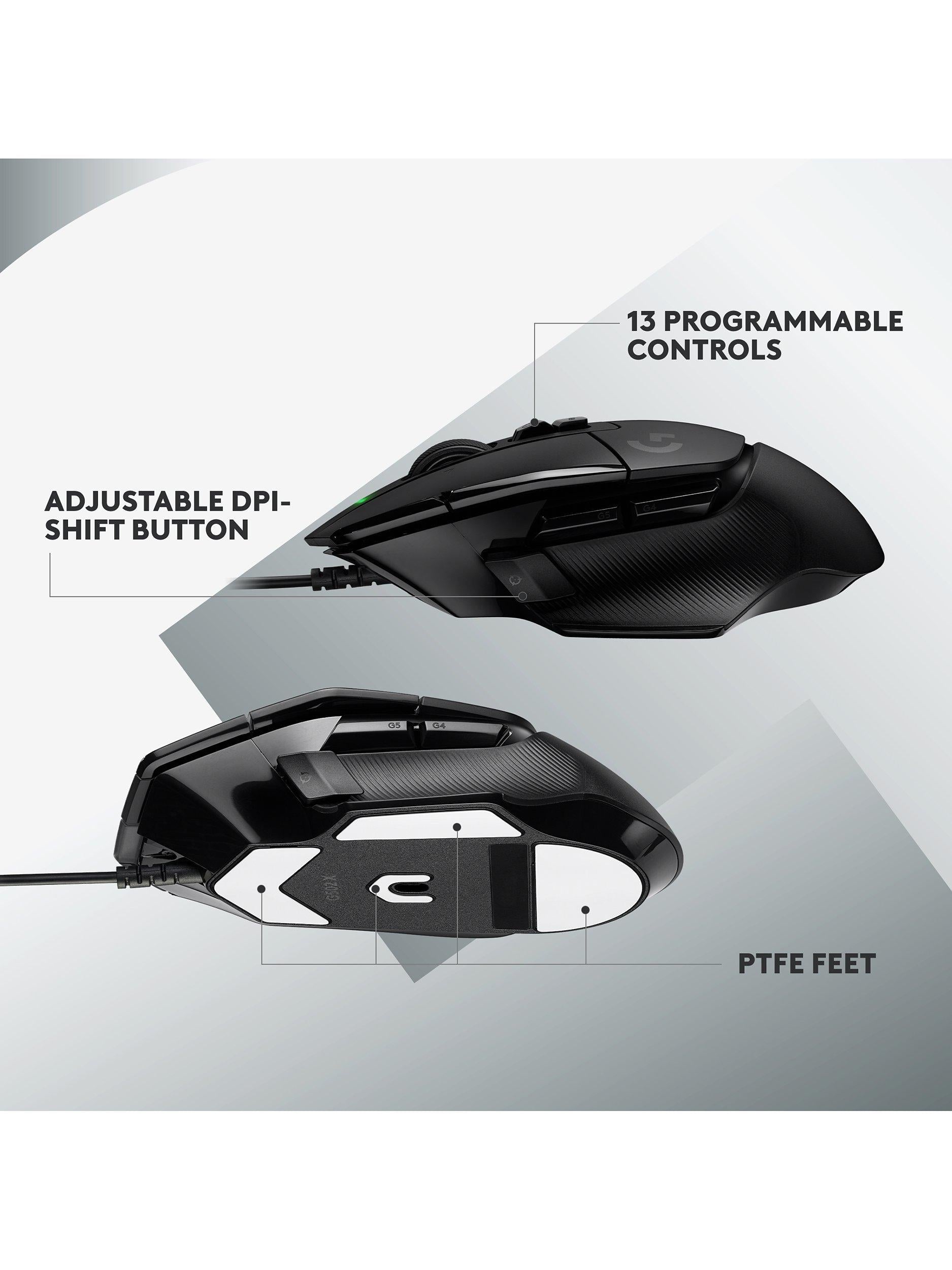 Logitech G502 X wired ergonomic gaming mouse - British product