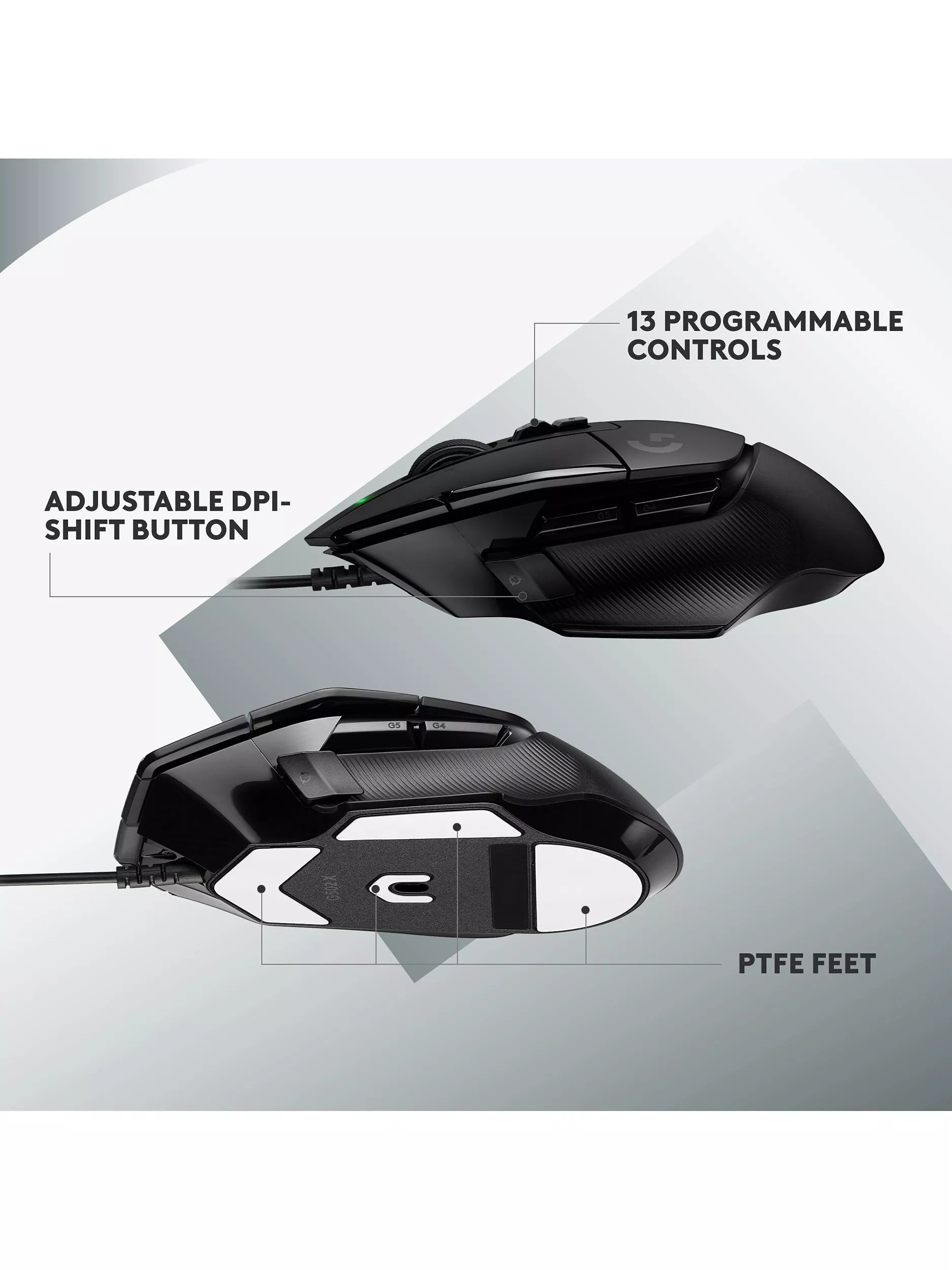 Logitech G502 X wired ergonomic gaming mouse - British product
