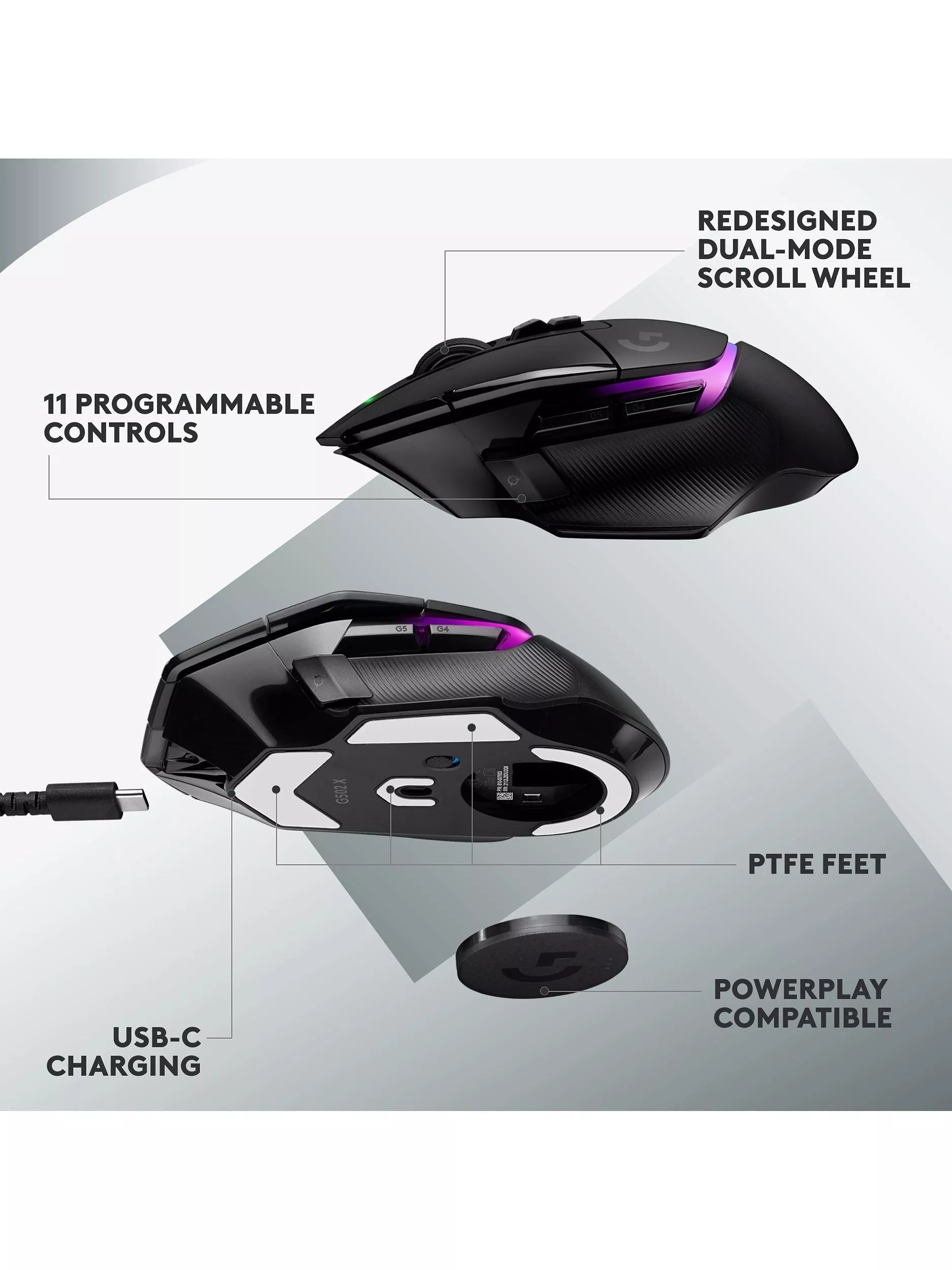 Logitech G502 X Plus Lightspeed wireless gaming mouse - British product