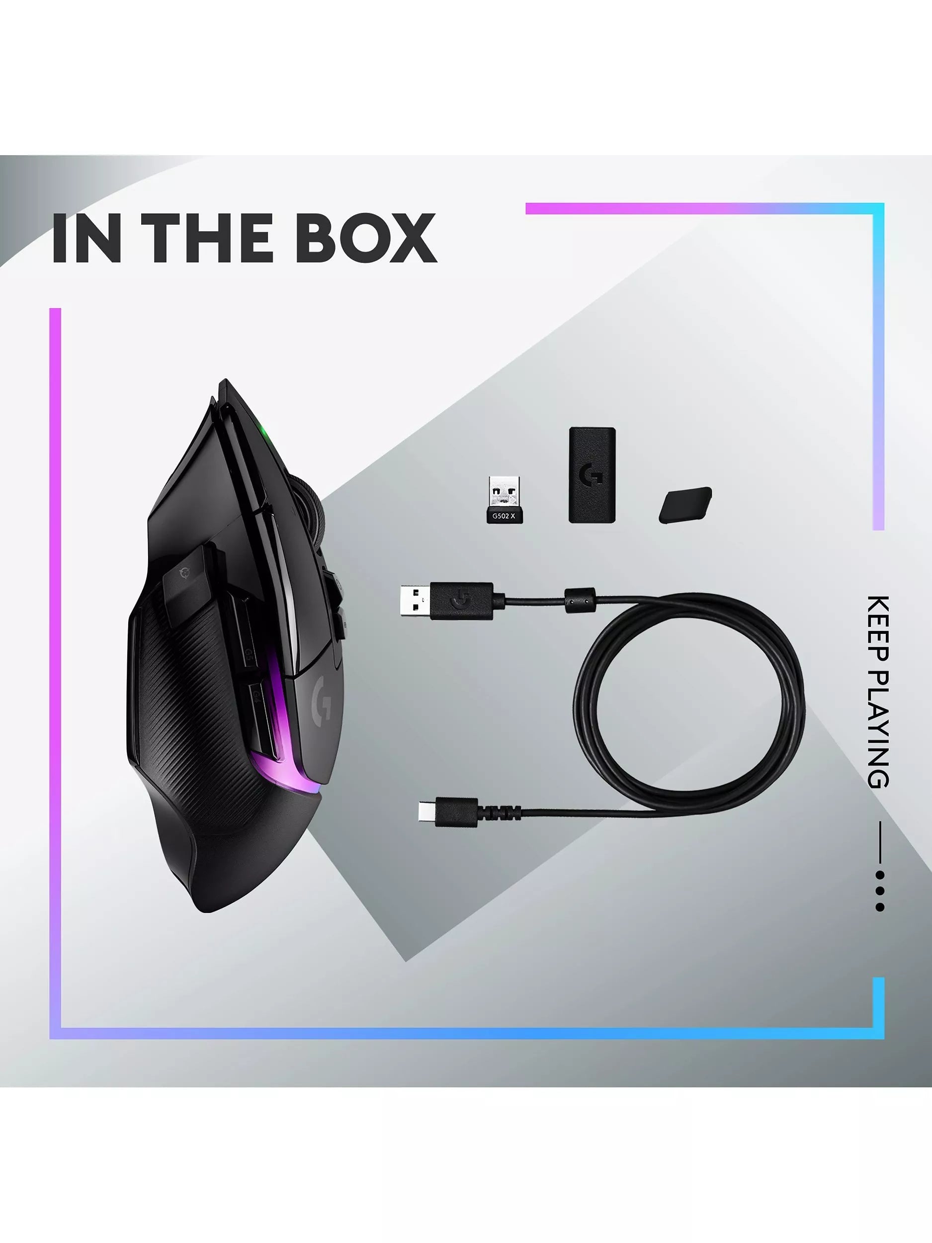 Logitech G502 X Plus Lightspeed wireless gaming mouse - British product