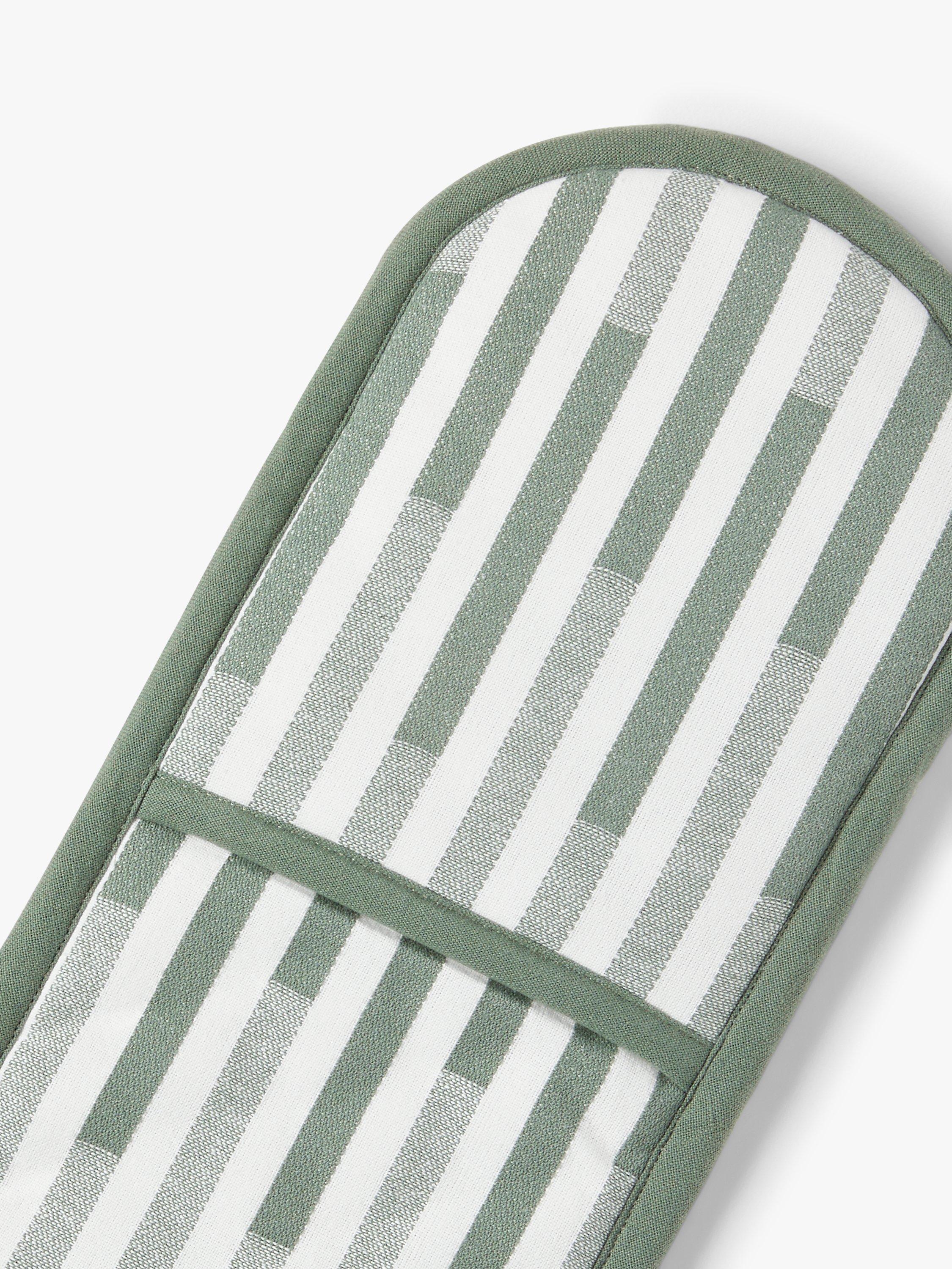 John Lewis double cotton oven glove in staggered stripe pattern, British brand
