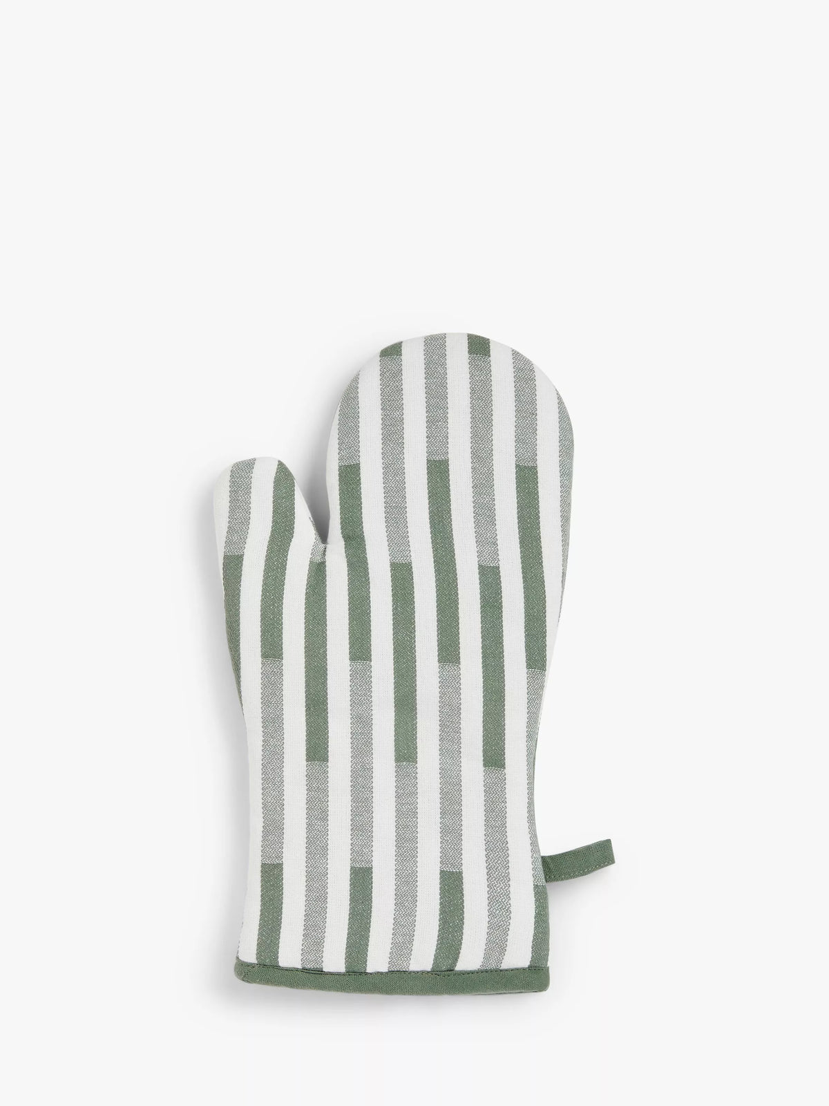 John Lewis striped cotton oven mitt rosemary, UK version