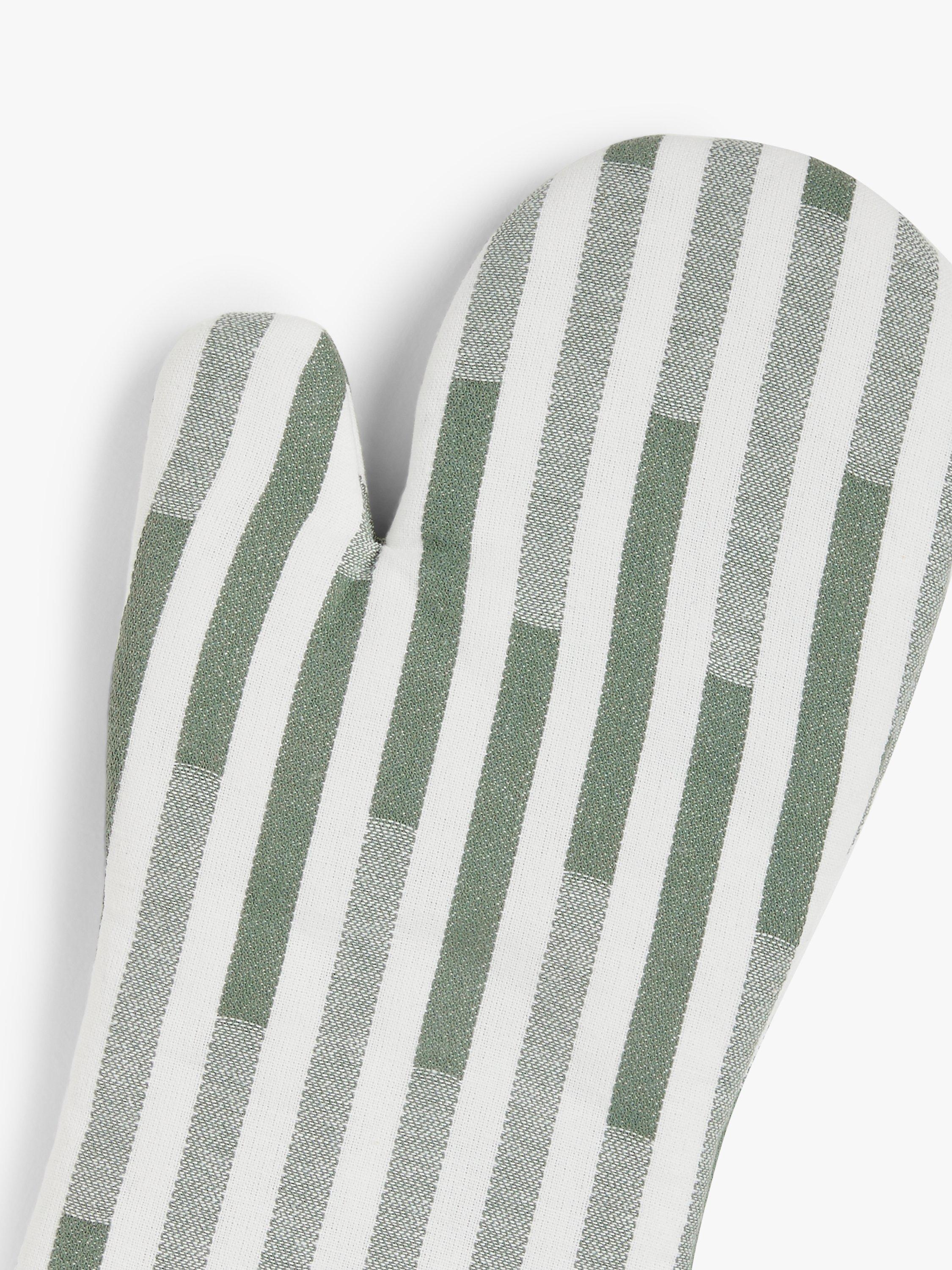 John Lewis striped cotton oven mitt rosemary, UK version