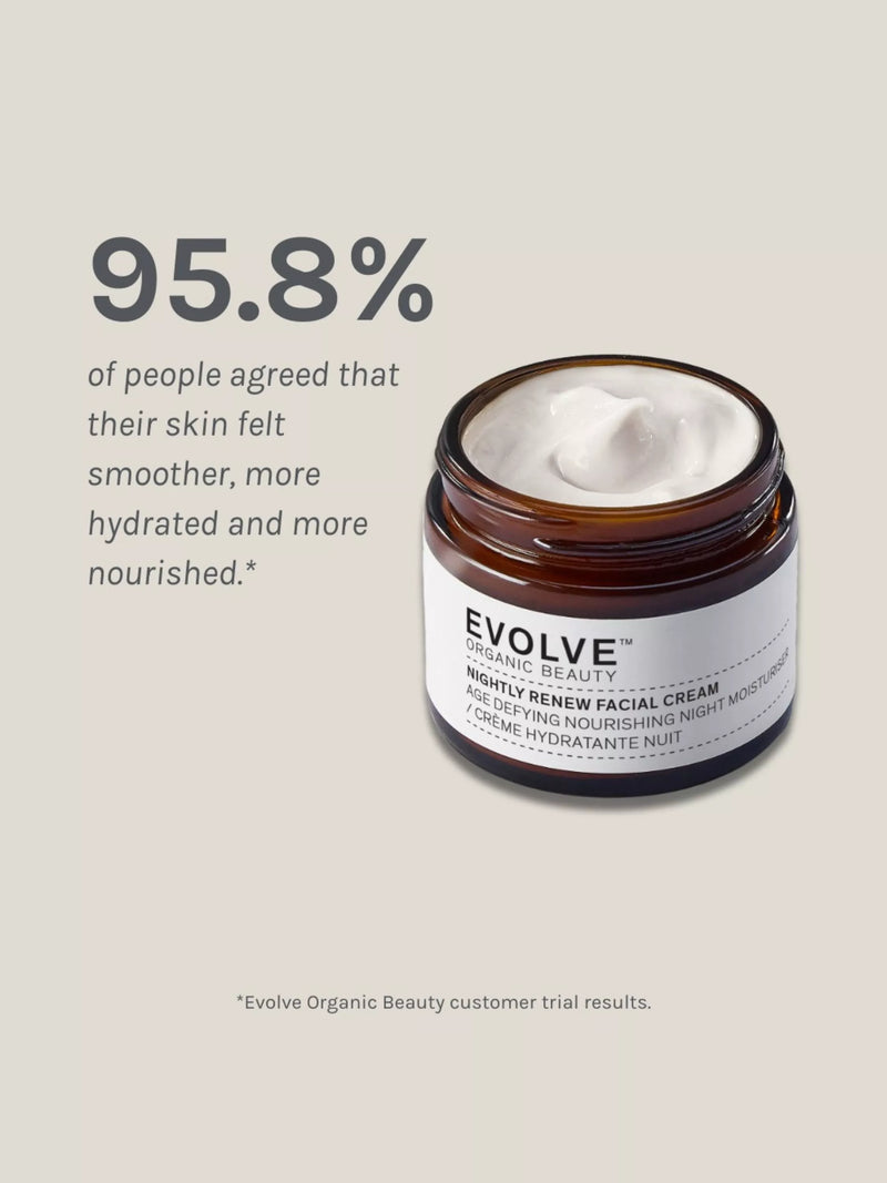 Evolve Organic Beauty Nightly Renew Facial Cream 60ml (British brand)