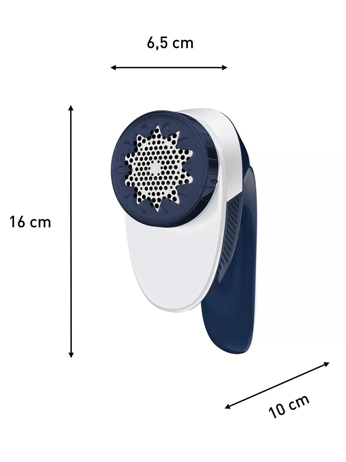 Tefal fabric shaver with adjustable head in blue and white, UK version
