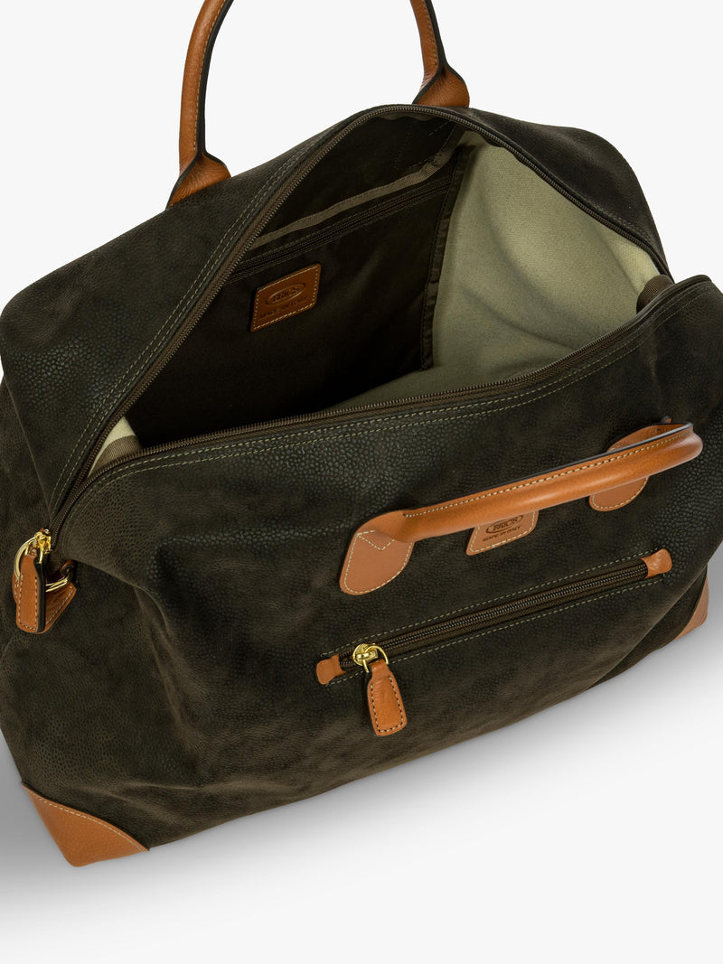 Bric's Life faux suede holdall with leather trim, UK version