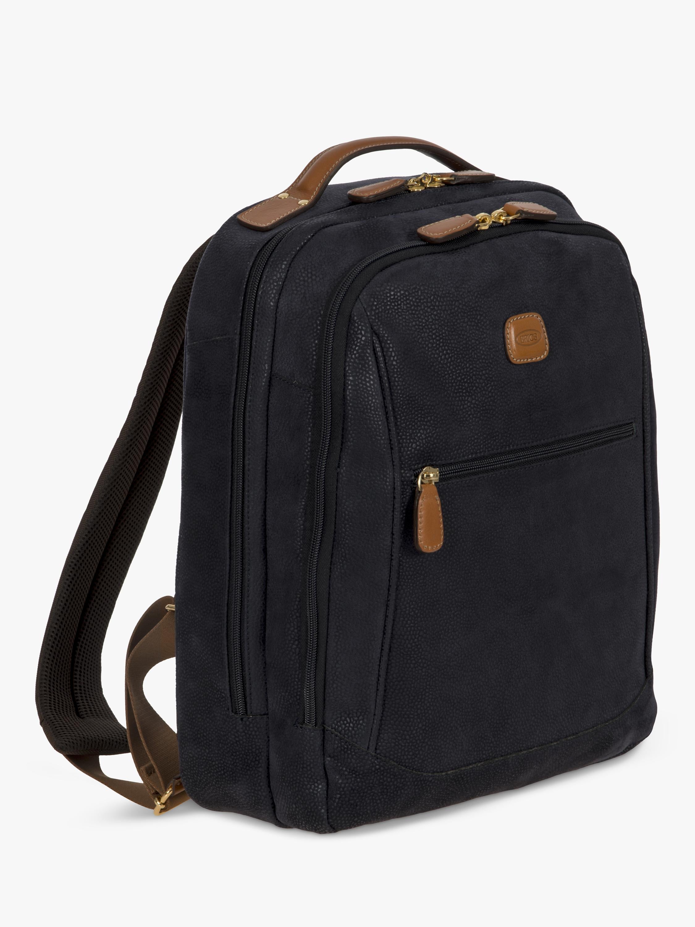 Bric's Life backpack with suede-effect material and Tuscan leather 14L, UK version