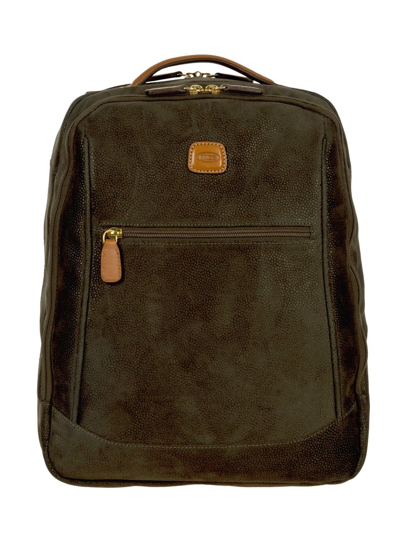 Bric's Life backpack with suede-effect material and Tuscan leather 14L, UK version
