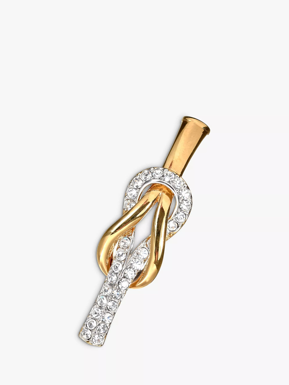 Eclectica bar brooch 22ct gold plated Swarovski crystal 5x1.5cm (British brand)