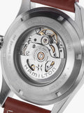 Hamilton Khaki Field automatic watch black dial brown leather strap 42mm, imported from the UK