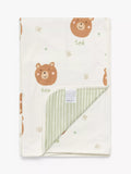 John Lewis Bear Hug Reversible Jersey Blanket, 80 x 80cm