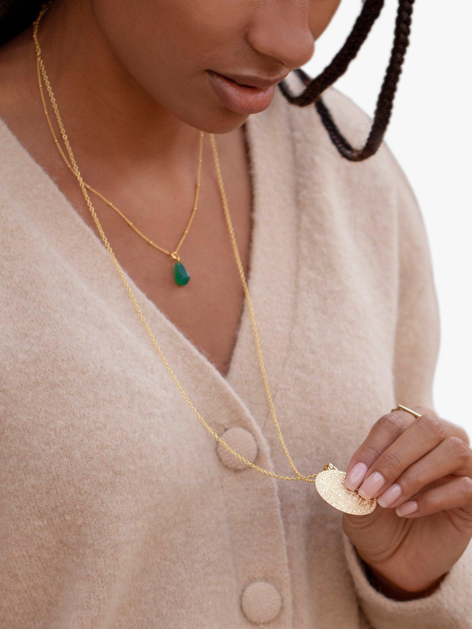 Monica Vinader rolo chain pendant necklace gold, UK version