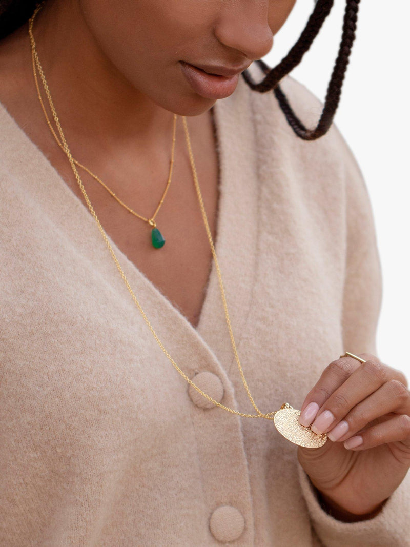 Monica Vinader rolo chain pendant necklace gold, UK version