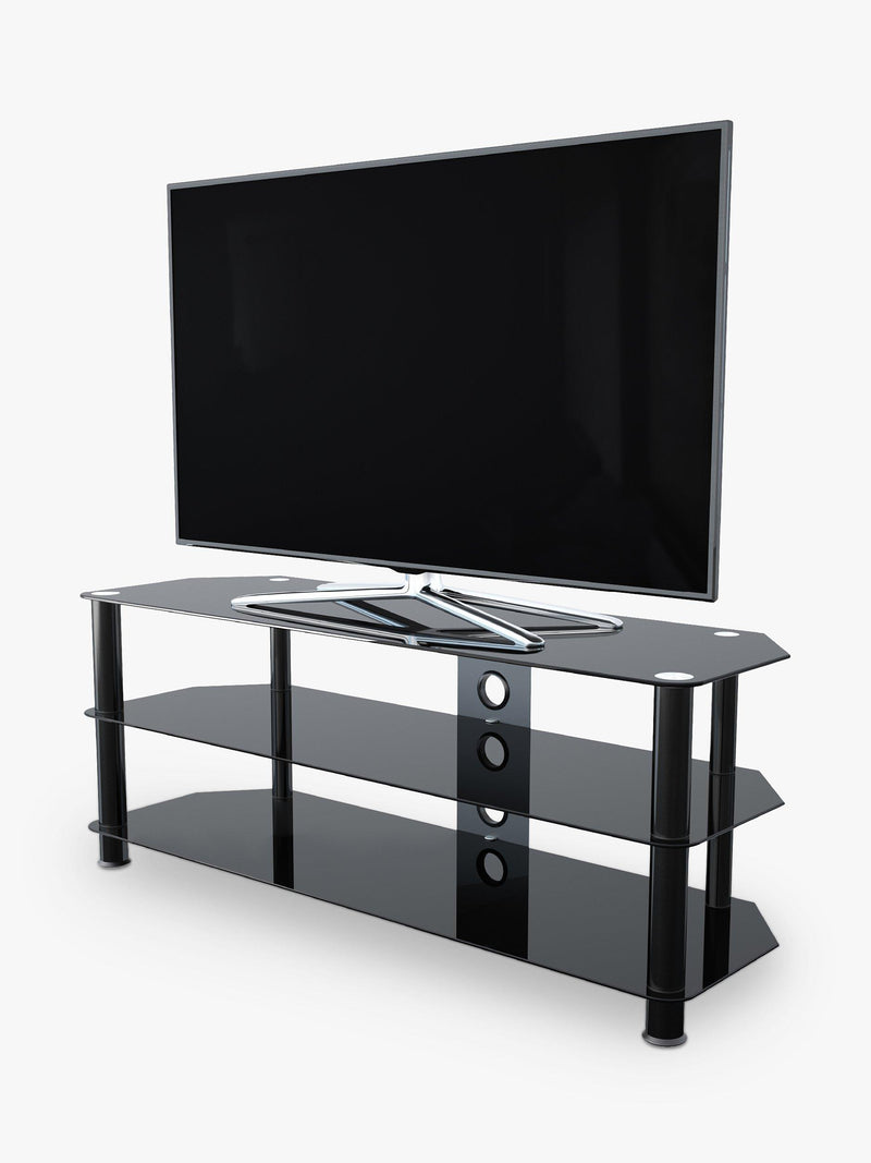 AVF corner TV stand with tempered glass shelves - British product