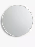 John Lewis Thin Metal Frame Round Wall Mirror, 65cm, White