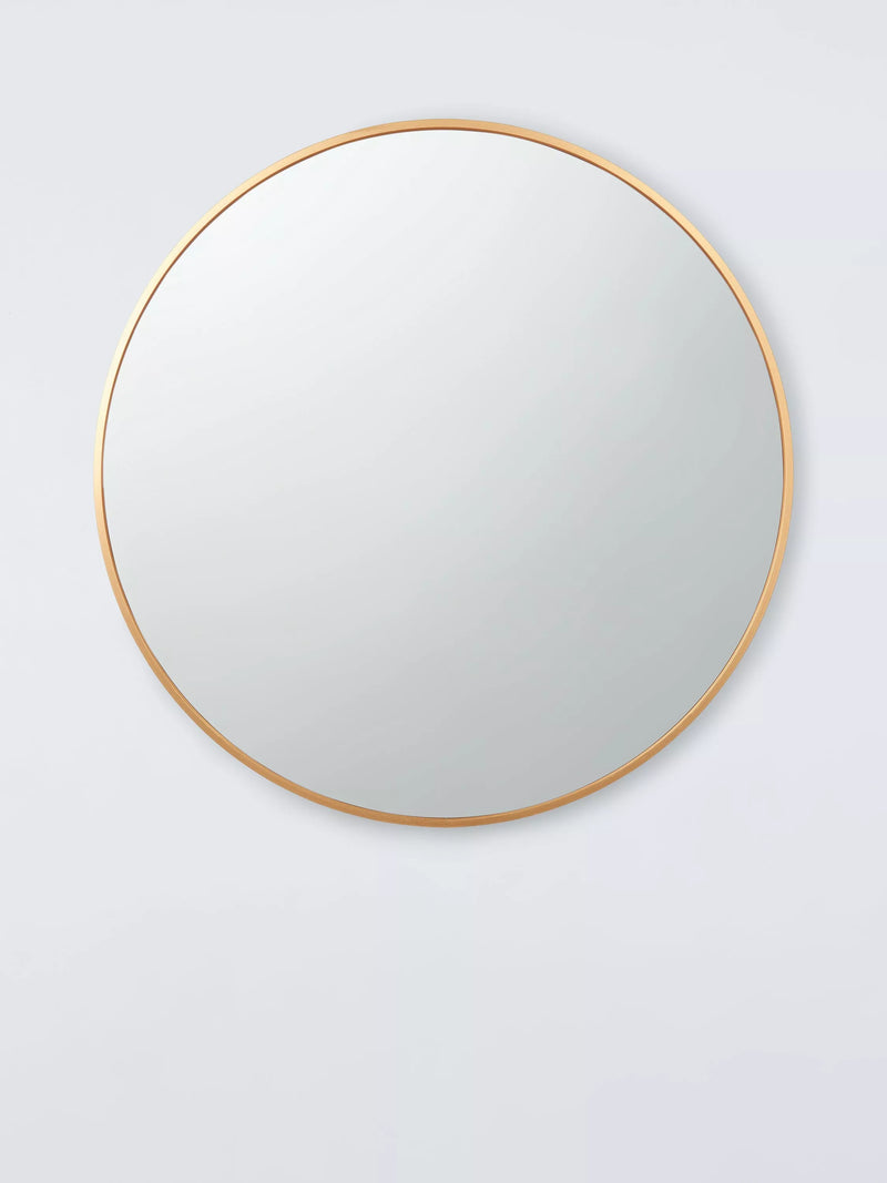 John Lewis Thin Metal Frame Round Wall Mirror, 65cm