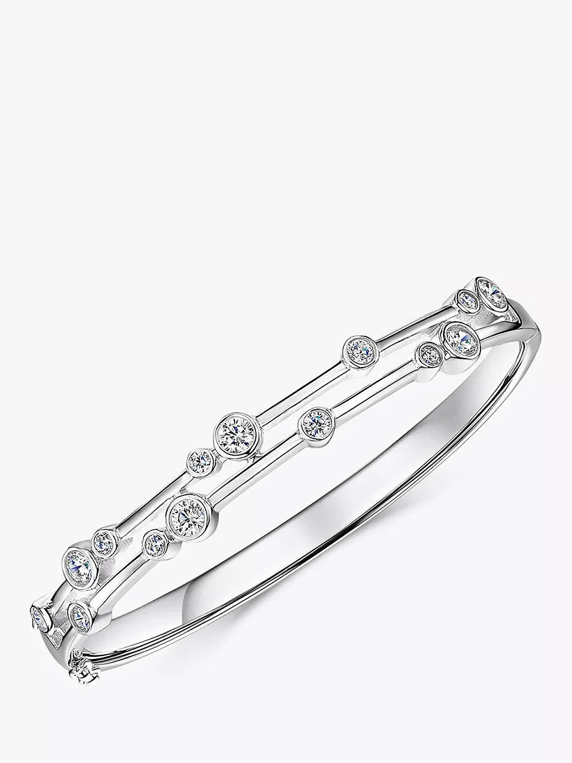 Jools by Jenny Brown cubic zirconia double row bangle (British brand)