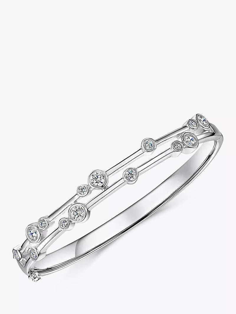 Jools by Jenny Brown cubic zirconia double row bangle (British brand)