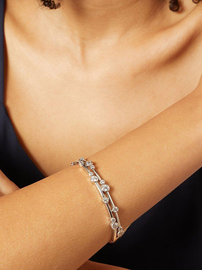 Jools by Jenny Brown cubic zirconia double row bangle (British brand)