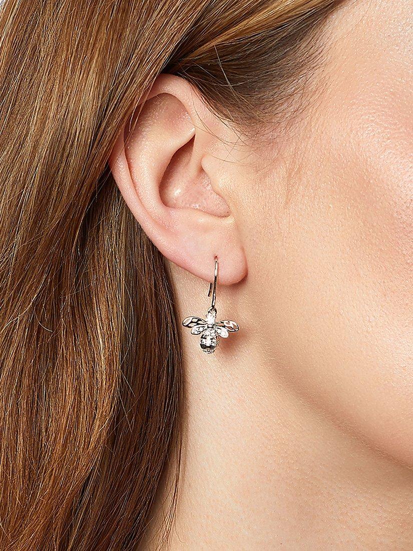 Jools by Jenny Brown bee cubic zirconia drop earrings (British brand)