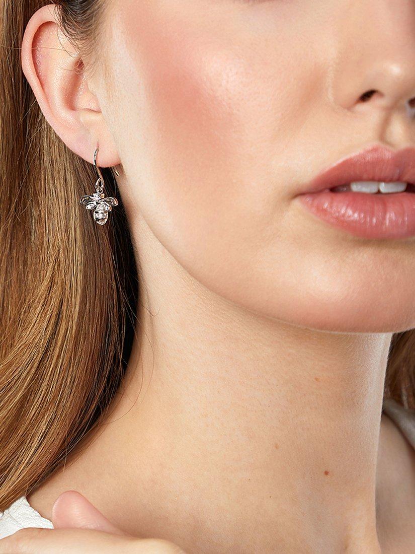 Jools by Jenny Brown bee cubic zirconia drop earrings (British brand)