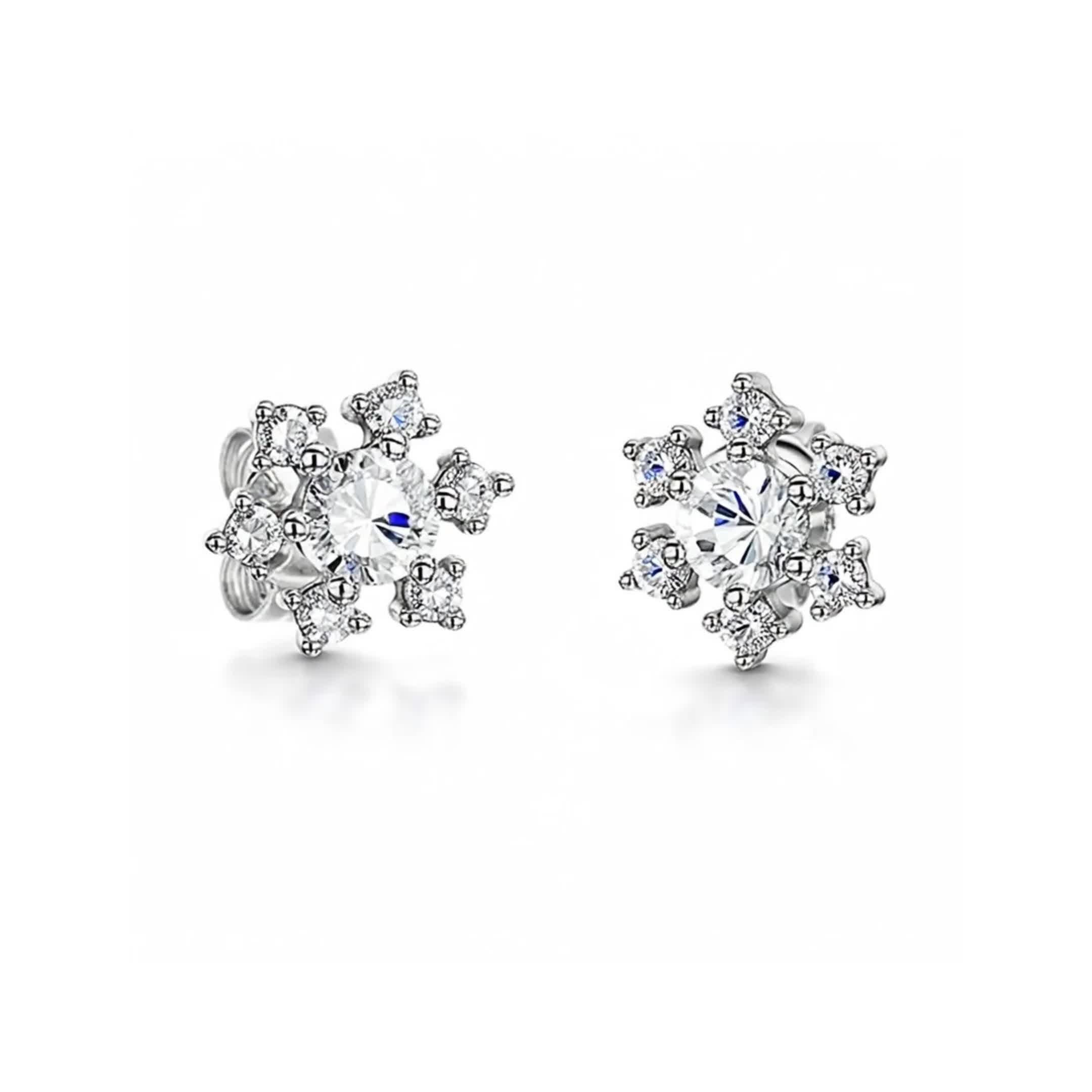 Jools by Jenny Brown cubic zirconia snowflake earrings (British brand)
