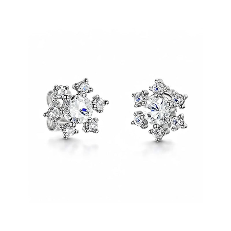Jools by Jenny Brown cubic zirconia snowflake earrings (British brand)