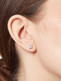 Jools cubic zirconia stud earrings 0.5cm silver clear, UK version