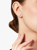 Jools cubic zirconia stud earrings 0.5cm silver clear, UK version