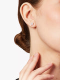 Jools cubic zirconia stud earrings 0.5cm silver clear, UK version