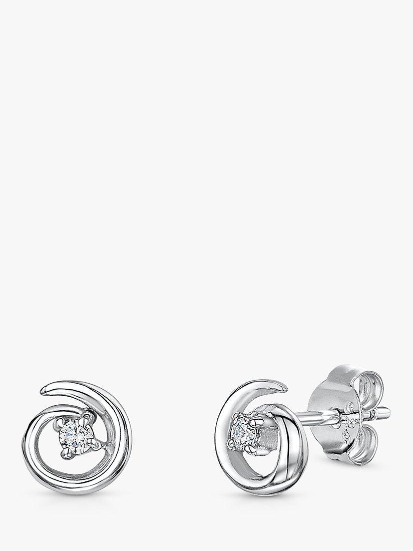 Jools by Jenny Brown CZ twirl stud earrings 7mm - British product