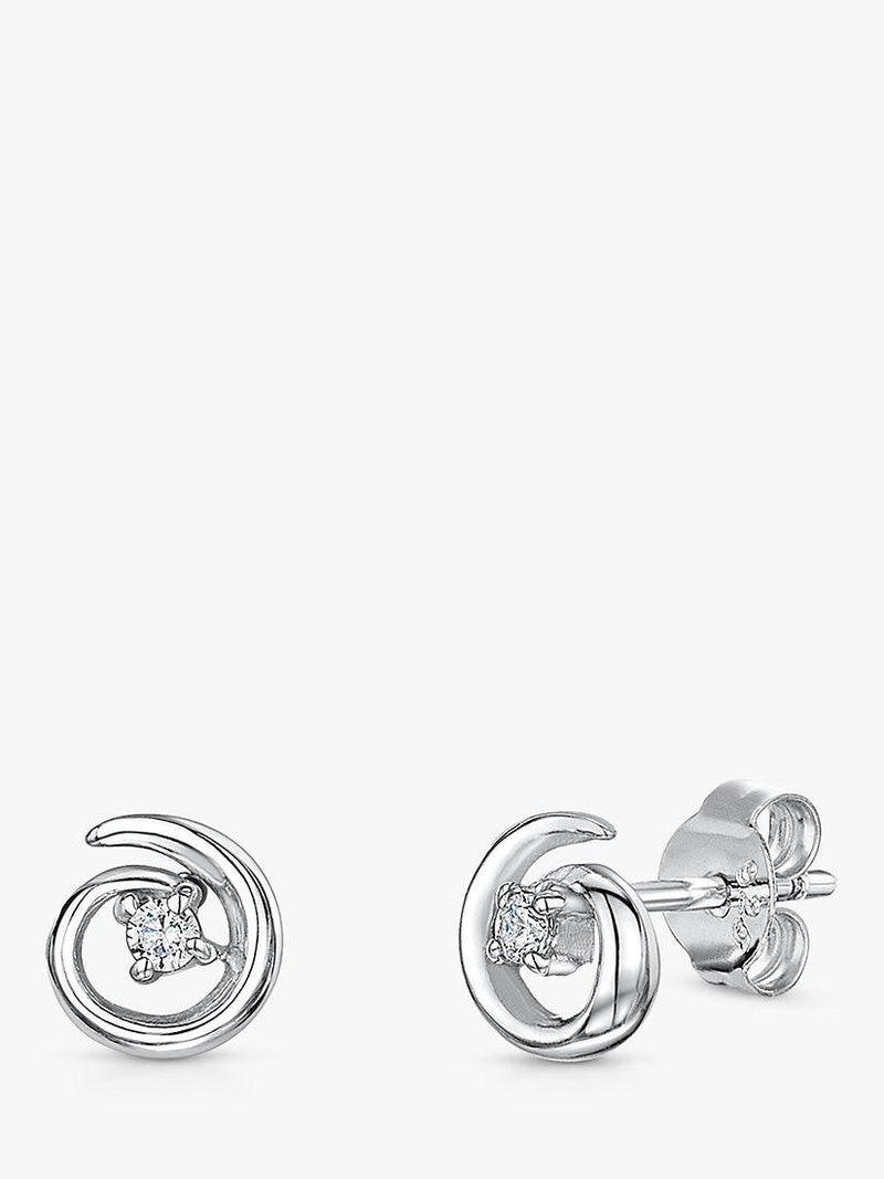 Jools by Jenny Brown CZ twirl stud earrings 7mm - British product