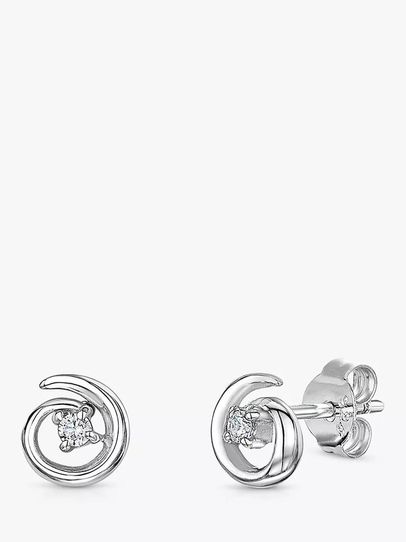 Jools by Jenny Brown Cubic Zirconia Twirl Stud Earrings 7mm