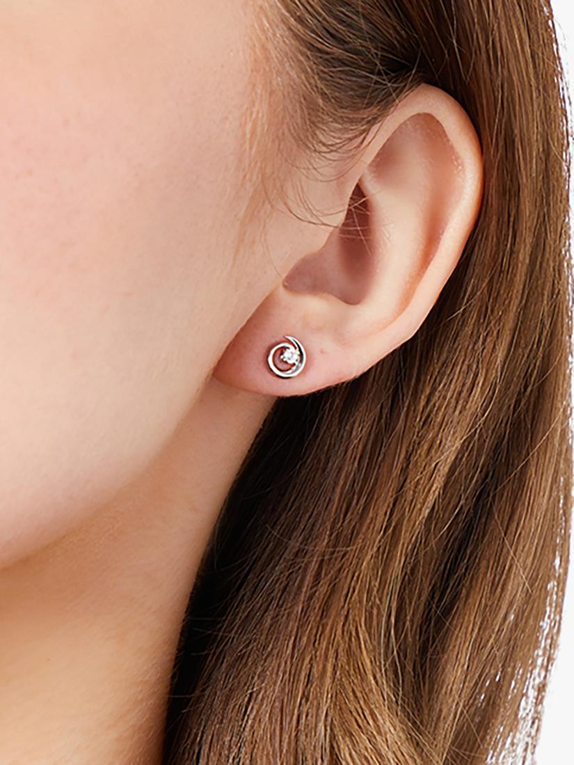 Jools by Jenny Brown CZ twirl stud earrings 7mm - British product