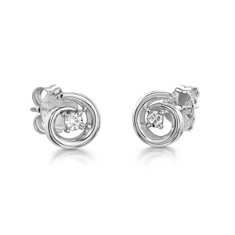 Jools by Jenny Brown CZ twirl stud earrings 7mm - British product