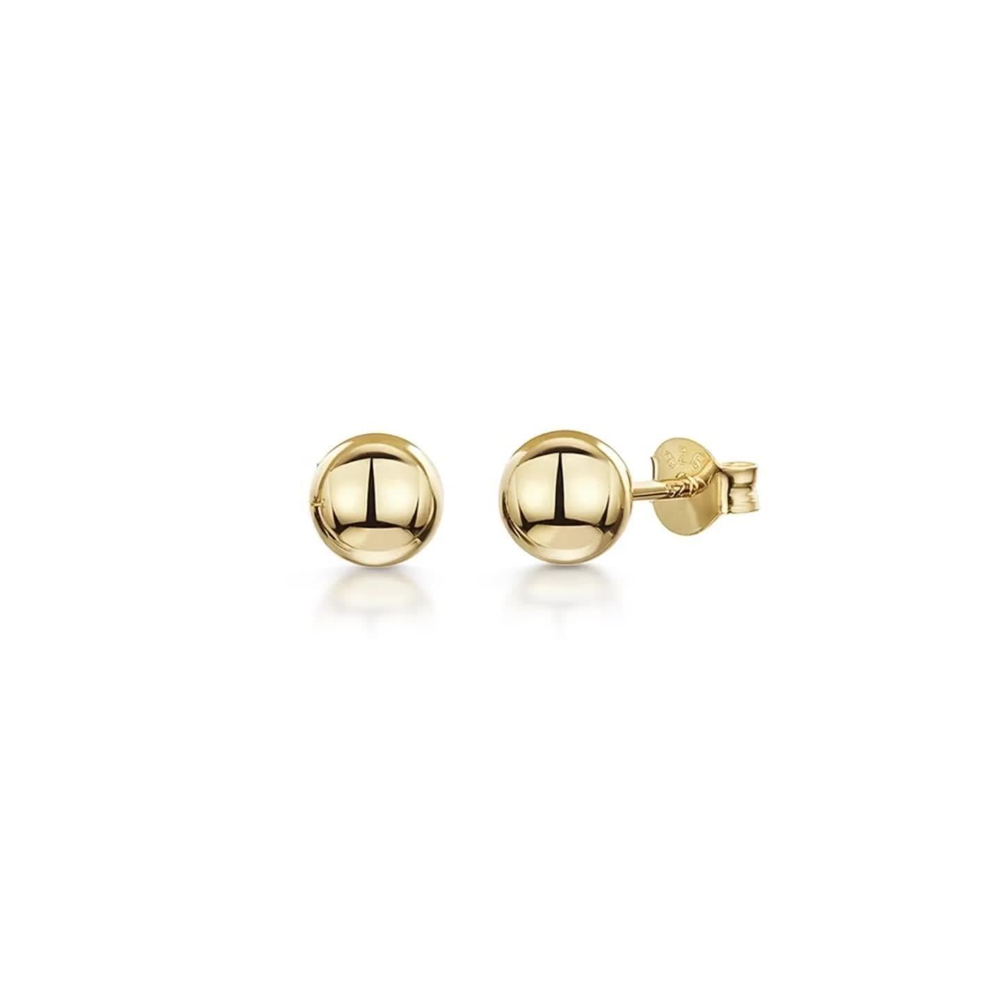 Jools gold plated ball stud earrings 2mm imported from the UK