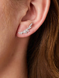 Jools by Jenny Brown cubic zirconia climber stud earrings silver, imported from the UK