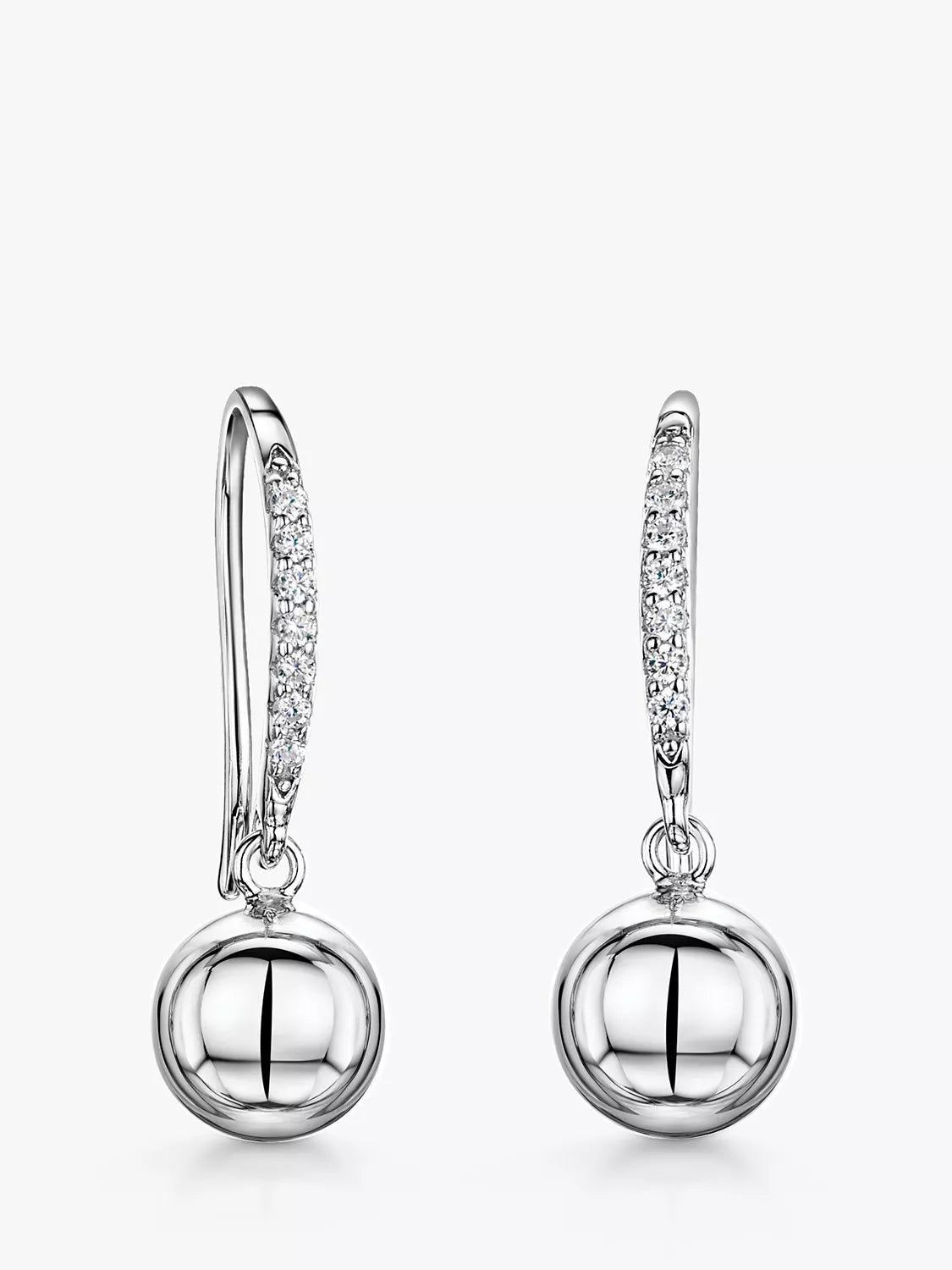 Jools by Jenny Brown fish hook drop earrings silver - British product