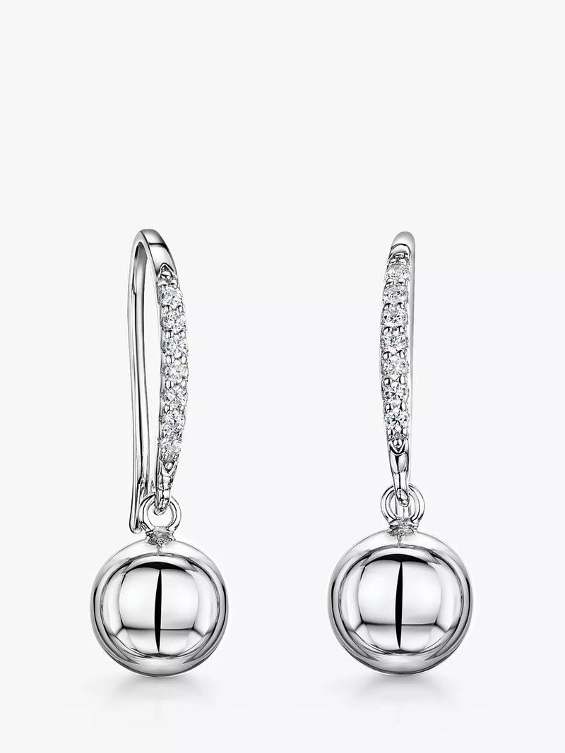 Jools by Jenny Brown fish hook drop earrings silver - British product
