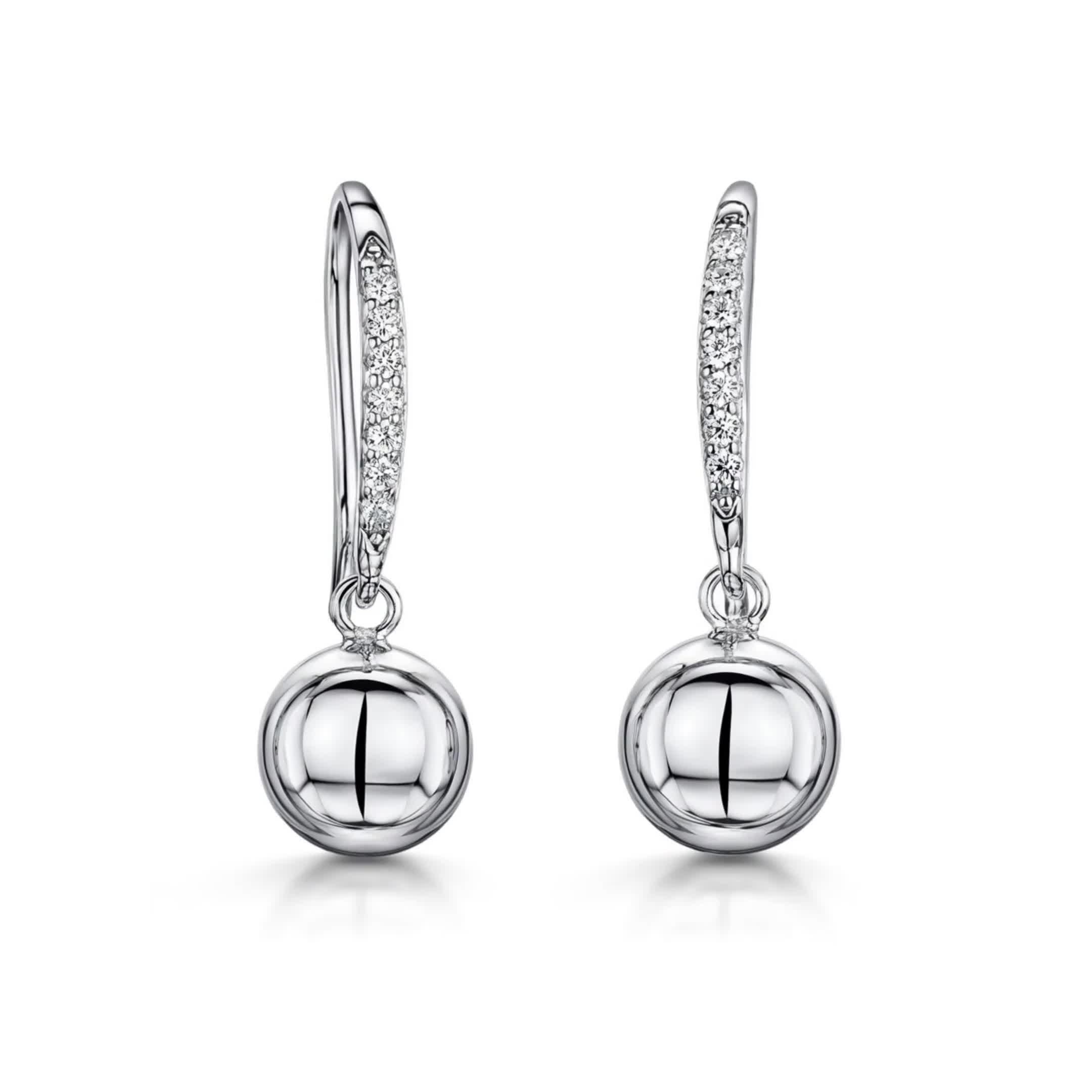 Jools by Jenny Brown fish hook drop earrings silver - British product
