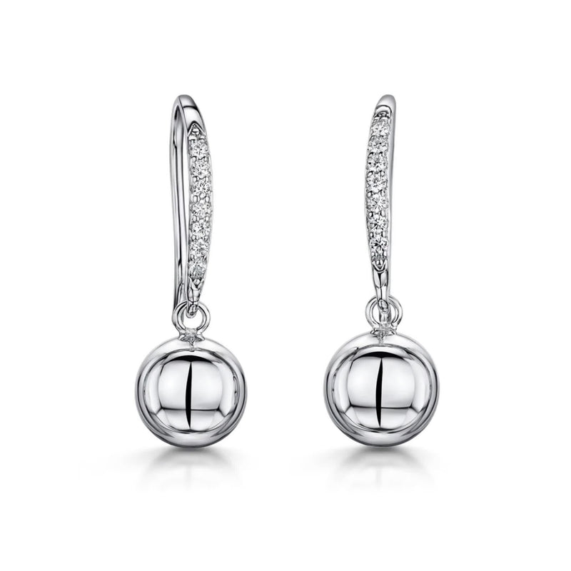 Jools by Jenny Brown fish hook drop earrings silver - British product