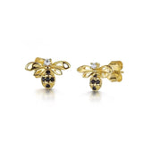 Jools by Jenny Brown cubic zirconia bee stud earrings (British brand)