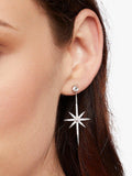 Jools cubic zirconia north star long drop earrings silver H4.6cm imported from the UK